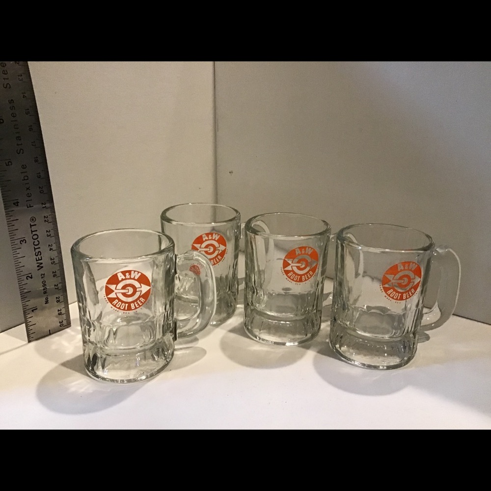 Set of Four  1960’s Vintage A & W Mini Mugs